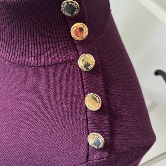 Calvin Klein - Turtleneck/Mock Neck Sweater - Maroon/Purple (Size: M) - Picture 4 of 7